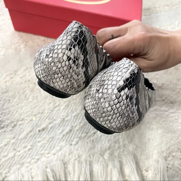 VANELI Sancia shoes black/white leather snake print flats NEW!