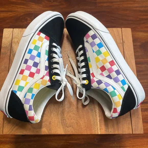 Vans Multicolor Checkerboard Women's Shoes Size 10