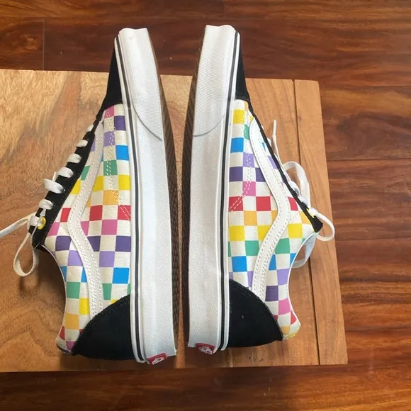 Vans Multicolor Checkerboard Women's Shoes Size 10