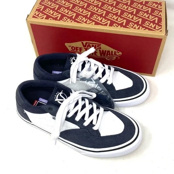 VANS Rowan Shoes Suede Canvas Skate Navy Low Top Casual Women's Size VN0A5JICCZP