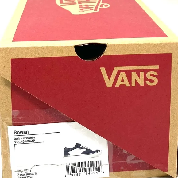 VANS Rowan Shoes Suede Canvas Skate Navy Low Top Casual Women's Size VN0A5JICCZP