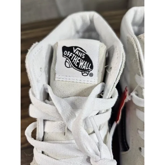 Vans SK8-Hi Cream‎ Blue Casual Suede Skate Shoes Sneakers Mens 6 Women's 7.5