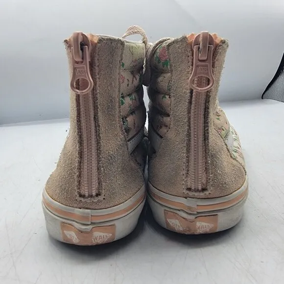 Vans Sk8 Hi Zip Girls 1 Sneaker Shoes Frog Frolic Tropical Peach Casual