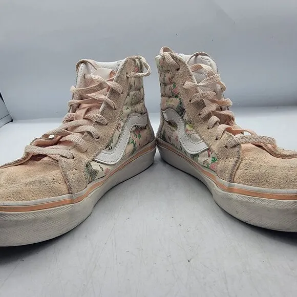 Vans Sk8 Hi Zip Girls 1 Sneaker Shoes Frog Frolic Tropical Peach Casual
