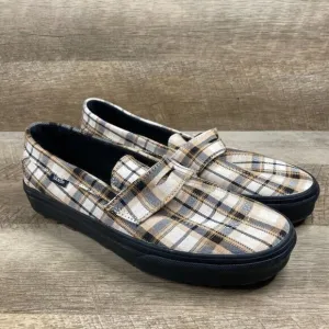 VANS Style 53 Plaid Khaki Slip On Chunky Shoes Loafers Women's Size 9.5 NEW