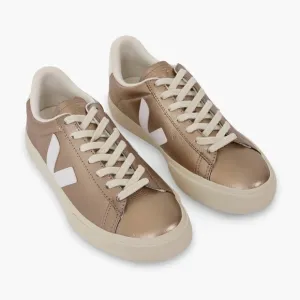 VEJA CAMPO TRAINERS Bronze Metallic White size EU 38, US 7