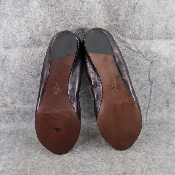 Vera Wang Shoes Womens 7.5 Ballet Flats Peep Toe Formal Wedding Purple Metallic