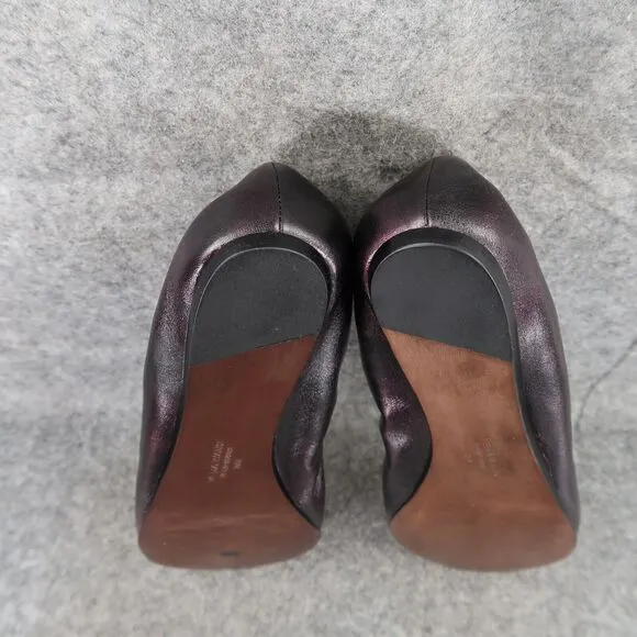 Vera Wang Shoes Womens 7.5 Ballet Flats Peep Toe Formal Wedding Purple Metallic
