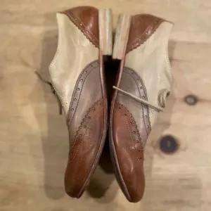 Vero Cuoio Italian Leather Lace-up Old School Baroque Oxford Shoes sz 9