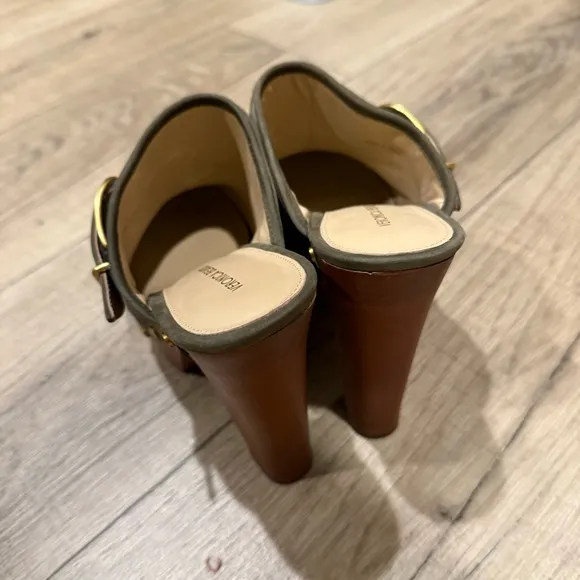 Veronica Beard Alek Clog Olive Green Women's Shoes