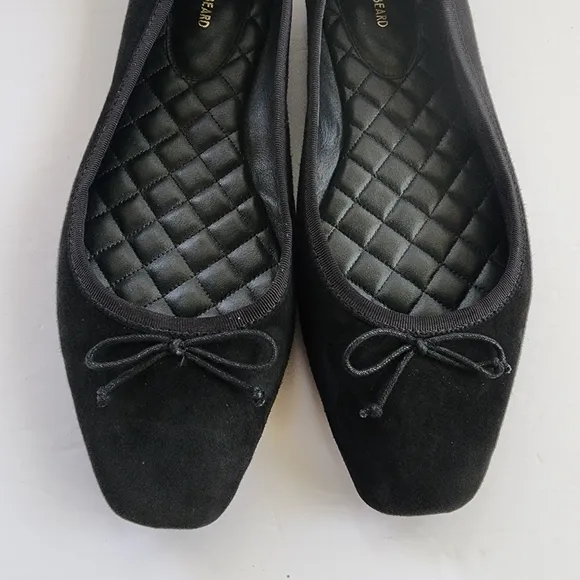Veronica Beard Beatrix Suede Black Ballet Flats