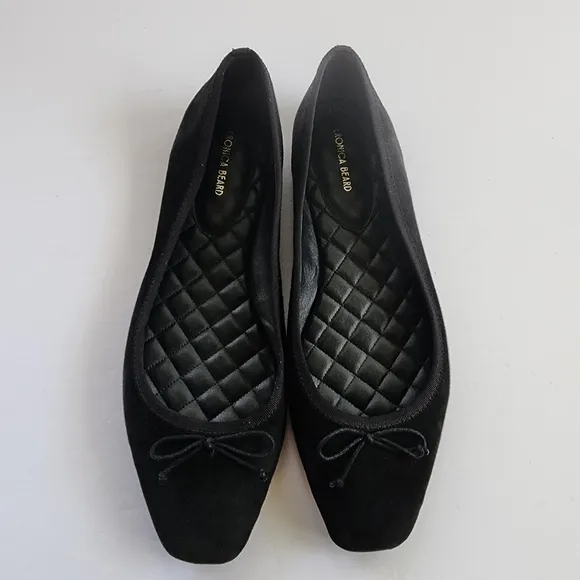 Veronica Beard Beatrix Suede Black Ballet Flats