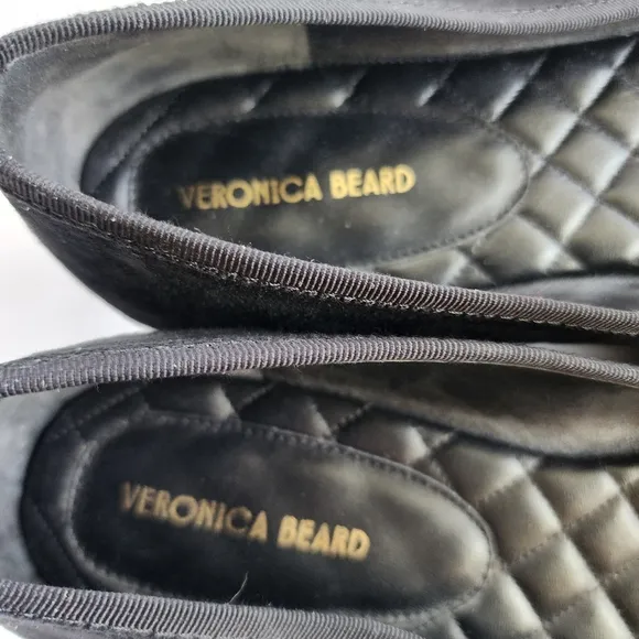 Veronica Beard Beatrix Suede Black Ballet Flats