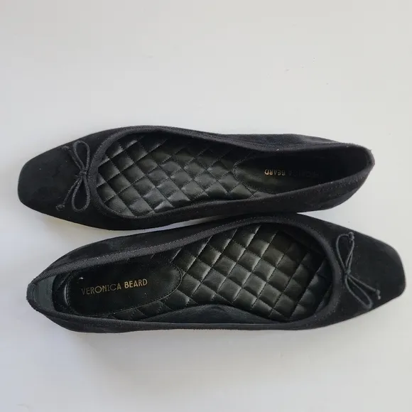 Veronica Beard Beatrix Suede Black Ballet Flats
