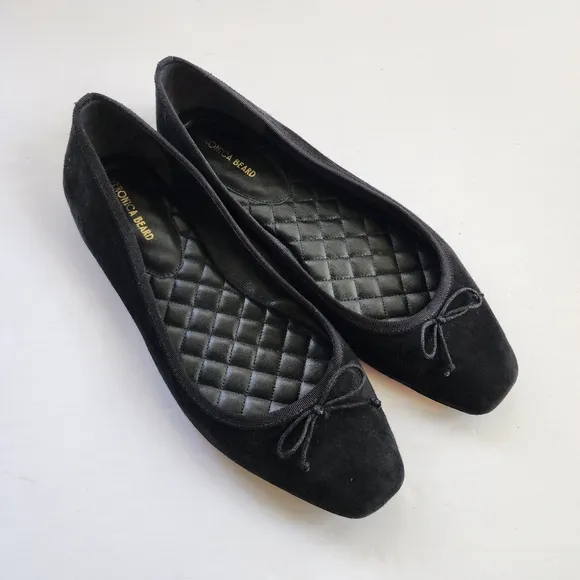 Veronica Beard Beatrix Suede Black Ballet Flats