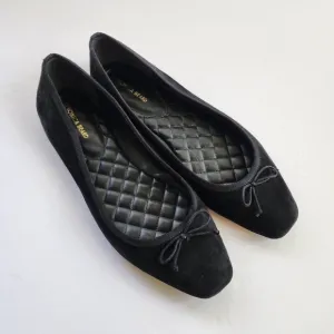 Veronica Beard Beatrix Suede Black Ballet Flats