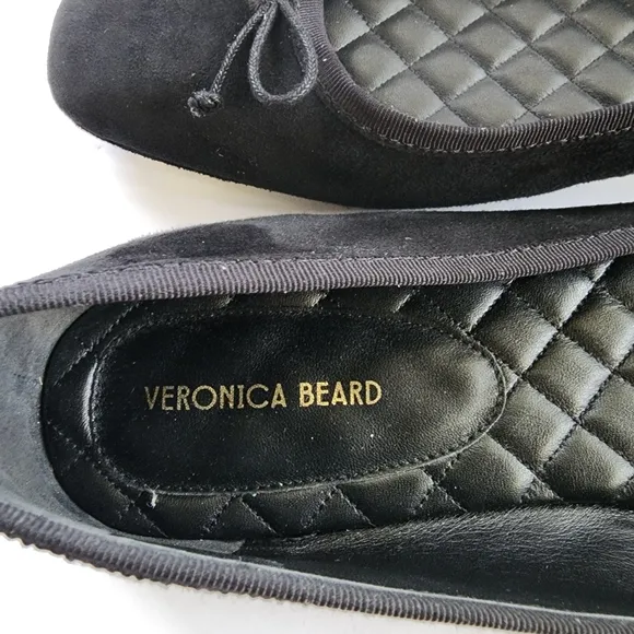 Veronica Beard Beatrix Suede Black Ballet Flats