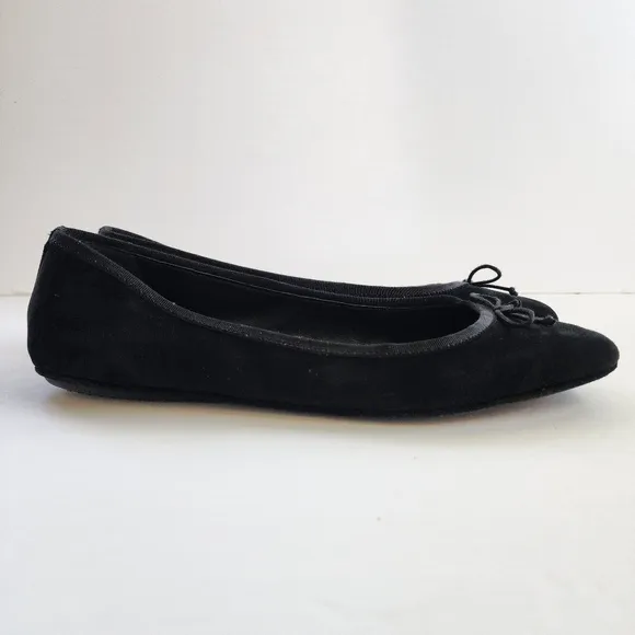 Veronica Beard Beatrix Suede Black Ballet Flats