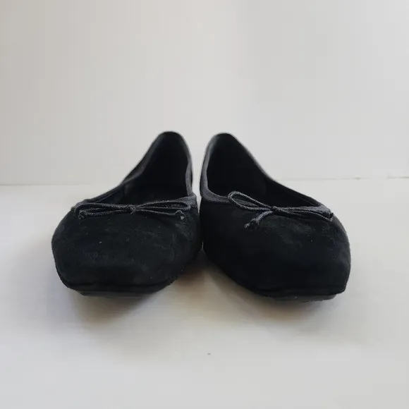Veronica Beard Beatrix Suede Black Ballet Flats