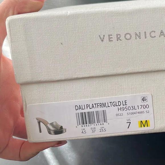 Veronica Beard Gold Platform Sandals