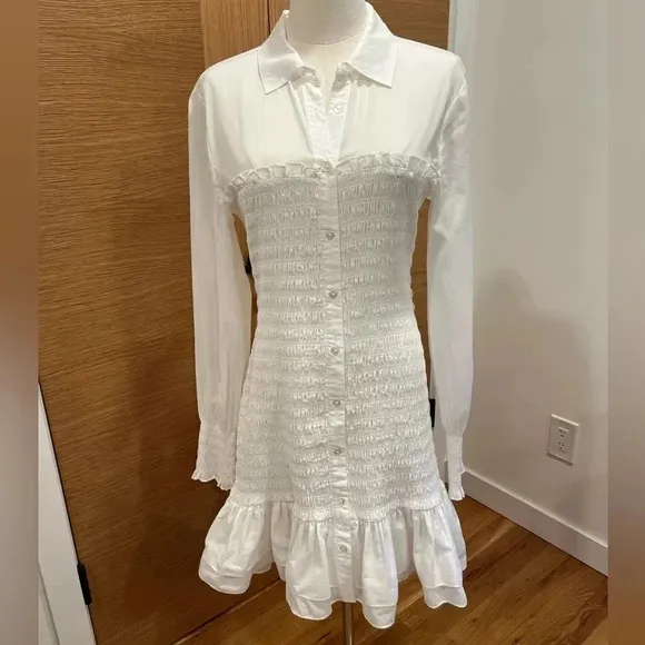 Veronica Beard Kelsey Button-Down white Dress Size 6