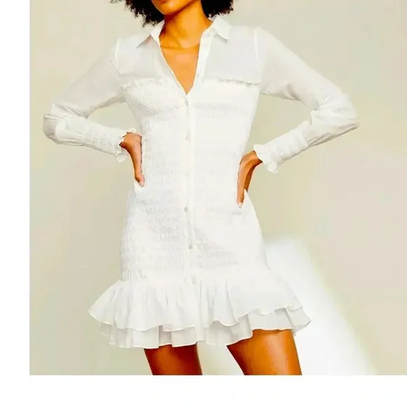 Veronica Beard Kelsey Button-Down white Dress Size 6