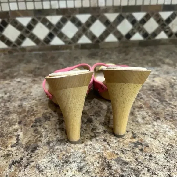 Veronica Beard Layne Block Heel Pink Suede Clog Sandals Women’s 7.5 Designer