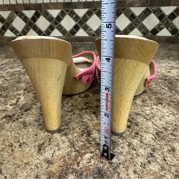 Veronica Beard Layne Block Heel Pink Suede Clog Sandals Women’s 7.5 Designer