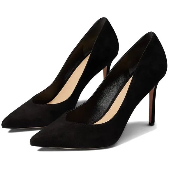 Veronica Beard Lisa Black Suede Leather Stiletto Heel Pointed Pumps Size 10M