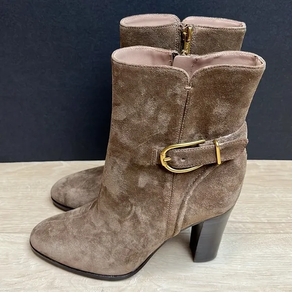 Veronica Beard Women's Viv Mocha Brown Suede Booties Ankle boots, size 6