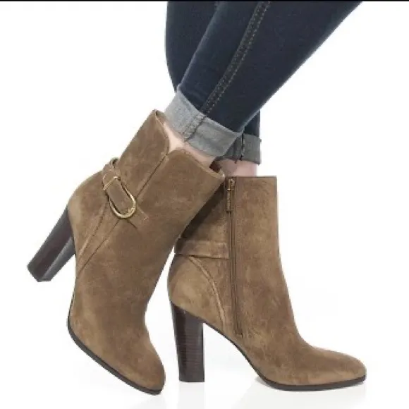 Veronica Beard Women's Viv Mocha Brown Suede Booties Ankle boots, size 6