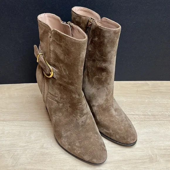 Veronica Beard Women's Viv Mocha Brown Suede Booties Ankle boots, size 6