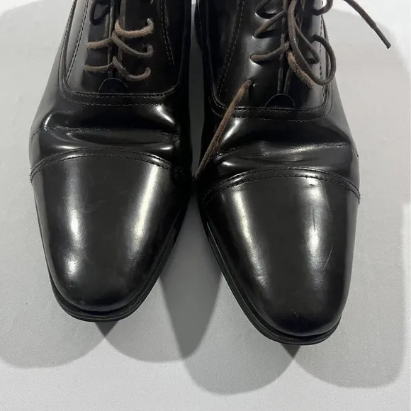 Versace Collection Oxfords Dress Preppy Shoes Mens Brown Leather Sz 9 42EU
