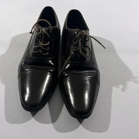 Versace Collection Oxfords Dress Preppy Shoes Mens Brown Leather Sz 9 42EU