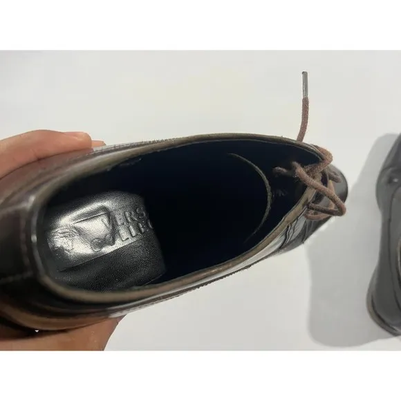 Versace Collection Oxfords Dress Preppy Shoes Mens Brown Leather Sz 9 42EU