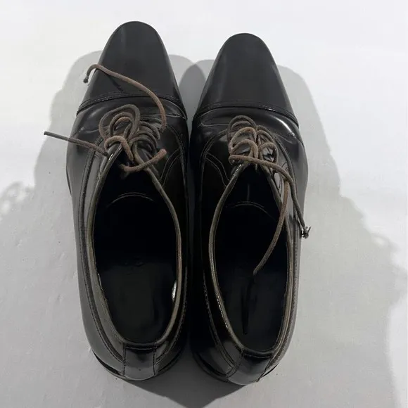 Versace Collection Oxfords Dress Preppy Shoes Mens Brown Leather Sz 9 42EU