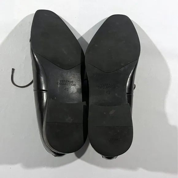 Versace Collection Oxfords Dress Preppy Shoes Mens Brown Leather Sz 9 42EU