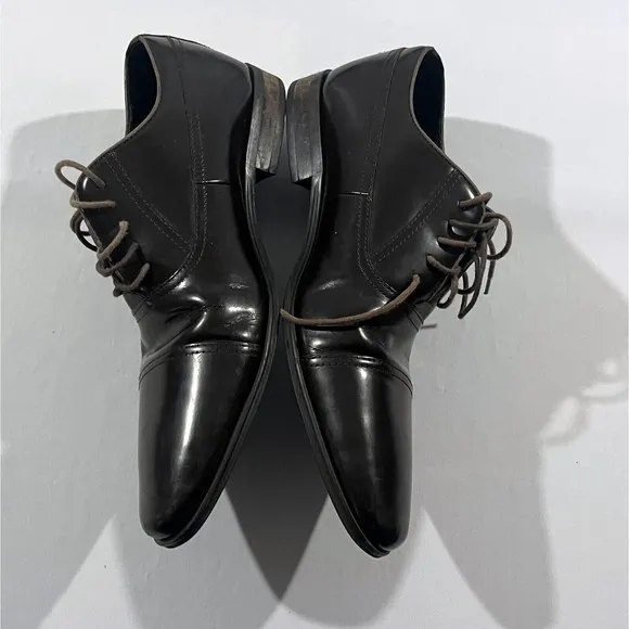 Versace Collection Oxfords Dress Preppy Shoes Mens Brown Leather Sz 9 42EU