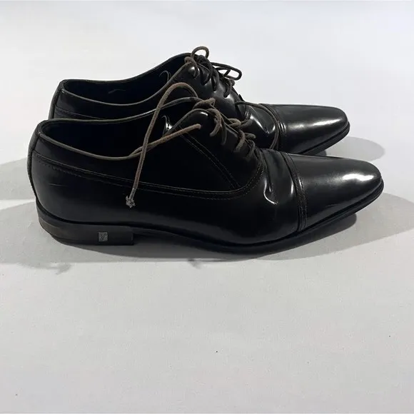 Versace Collection Oxfords Dress Preppy Shoes Mens Brown Leather Sz 9 42EU