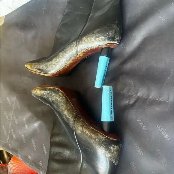 Vetements Gypsy Ankle Boot with Blue Highlighter Heel rare runway dress shoes