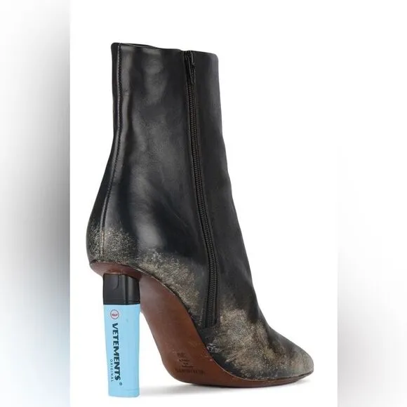 Vetements Gypsy Ankle Boot with Blue Highlighter Heel rare runway dress shoes