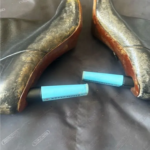 Vetements Gypsy Ankle Boot with Blue Highlighter Heel rare runway dress shoes