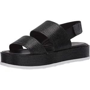 Via Spiga Gabourey2 Women's Black Leather Platform Sandals 8.5
