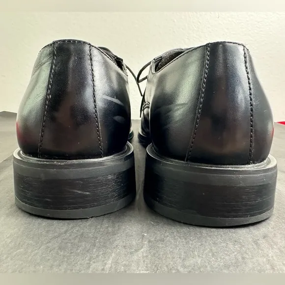 Via Spiga Studio Men's Black Leather Lace Up Dress Shoes, Sz 10