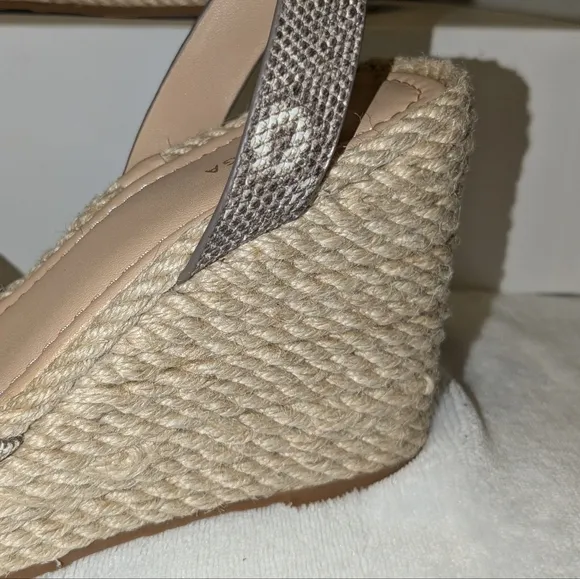 Via Spiga Women's Sesilia Espadrille Wedge Sandals Blanc White Leather Size 6.5