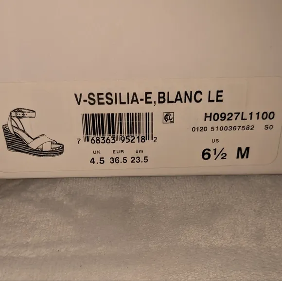 Via Spiga Women's Sesilia Espadrille Wedge Sandals Blanc White Leather Size 6.5