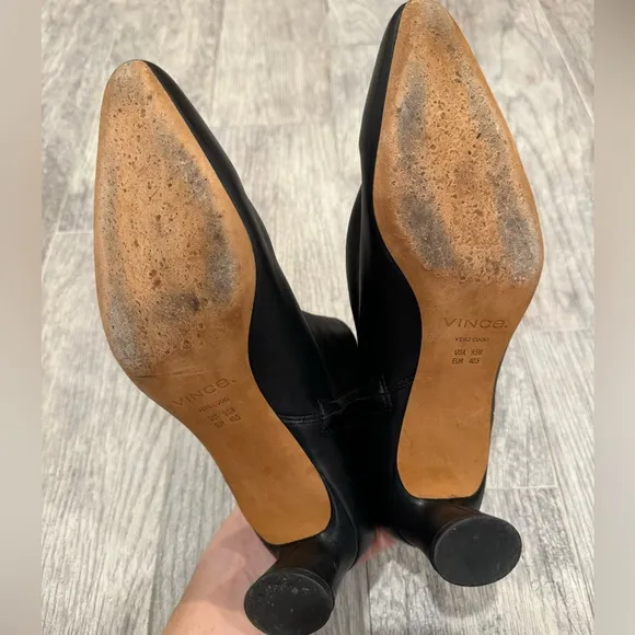 Vince black Hilda leather ankle boots