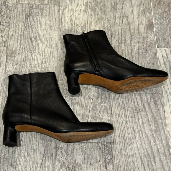 Vince black Hilda leather ankle boots
