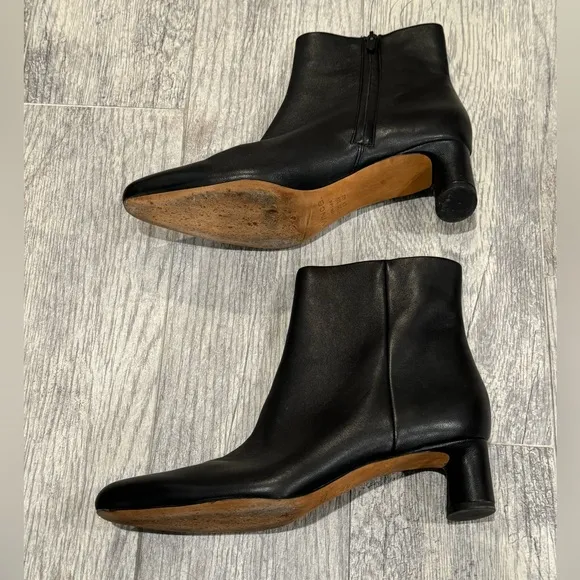 Vince black Hilda leather ankle boots