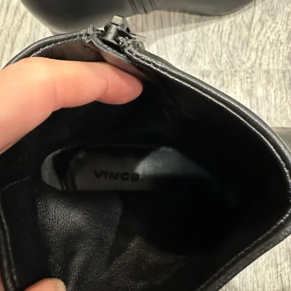 Vince black Hilda leather ankle boots